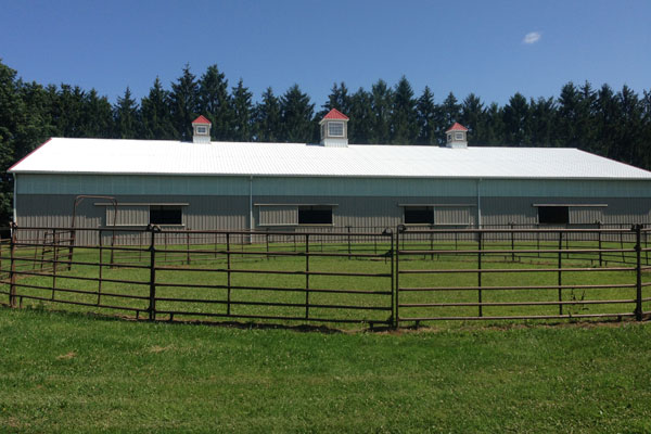 Single story barn before solar installation